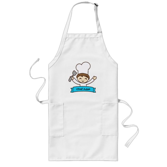 Largo Delantal para niños con estampado de Masterchef di (Frente)