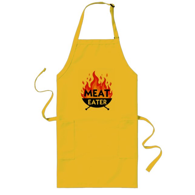 Largo Delantal para parrillero comedor de carne (Frente)