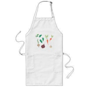 Largo Delantal Parche de Verduras