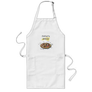 Largo Delantal Personalizado para Asar con Arte de Pizza