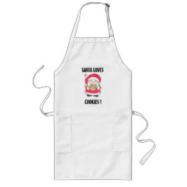 Largo Delantal Santa Loves Cookies