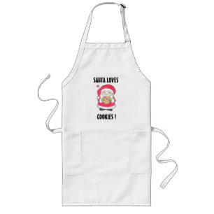 Largo Delantal Santa Loves Cookies