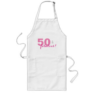 Largo ¡Diversión, 50 y fabuloso! Delantal con las letras