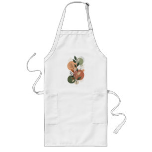 Largo Elegante delantal de cocina con frutas botánicas d