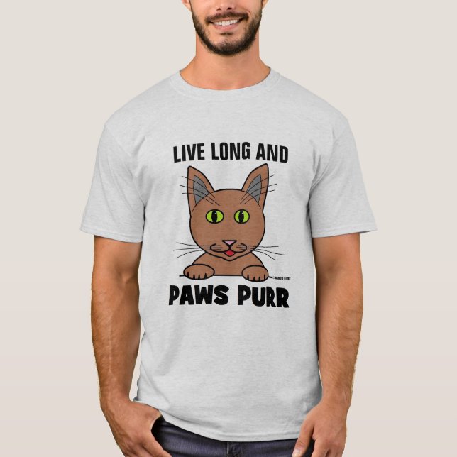 Largo en vivo y divertida camiseta de Cat Pun en P (Anverso)