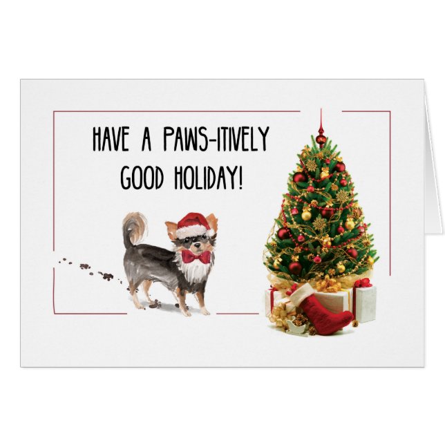 Largo haitiano Chihuahua Navidades graciosos perro (Anverso (Horizontal))