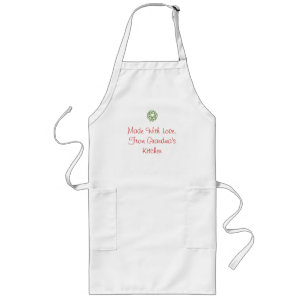 Largo Hecho con amor del delantal de la cocina de la