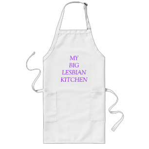 Largo Mi delantal lesbiano grande de la cocina