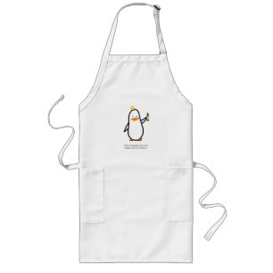 Largo PINGÜINO CON EL VINO en un delantal