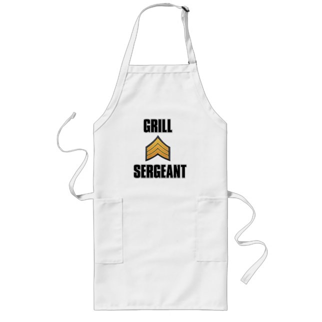Largo Sargento Grill divertido delantal verano barbacoa  (Frente)