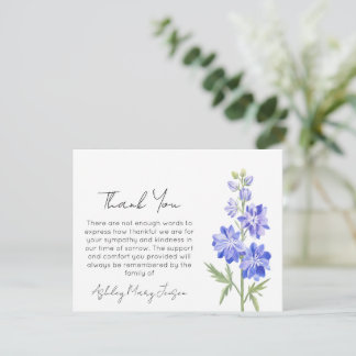 Larkspur | Tarjeta de agradecimiento por duelo 