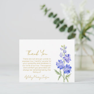 Larkspur | Tarjeta de agradecimiento por duelo 