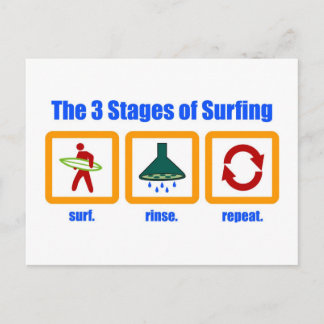 Las 3 etapas de la postal de surf
