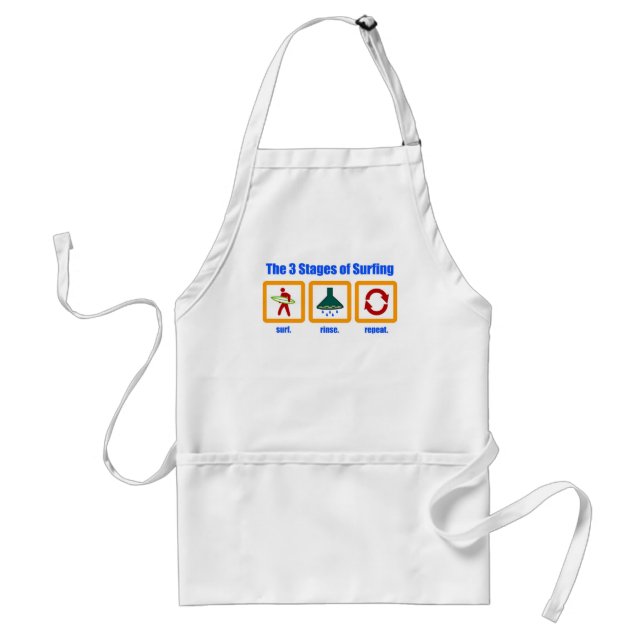 Las 3 etapas del delantal que practica surf (Frente)