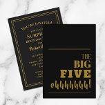 Las 50 invitaciones a la fiesta de cumpleaños de B<br><div class="desc">¿Arrojando una fiesta de cumpleaños número 50? Asegúrese de enviar una invitación para que los huéspedes se entusiasmen con su fiesta. "¡Los GRANDES CINCO ohhhhh!" - cambio a cualquier edad - en la parte delantera y los detalles de su fiesta en la parte posterior con letras de moda. Genial para...</div>