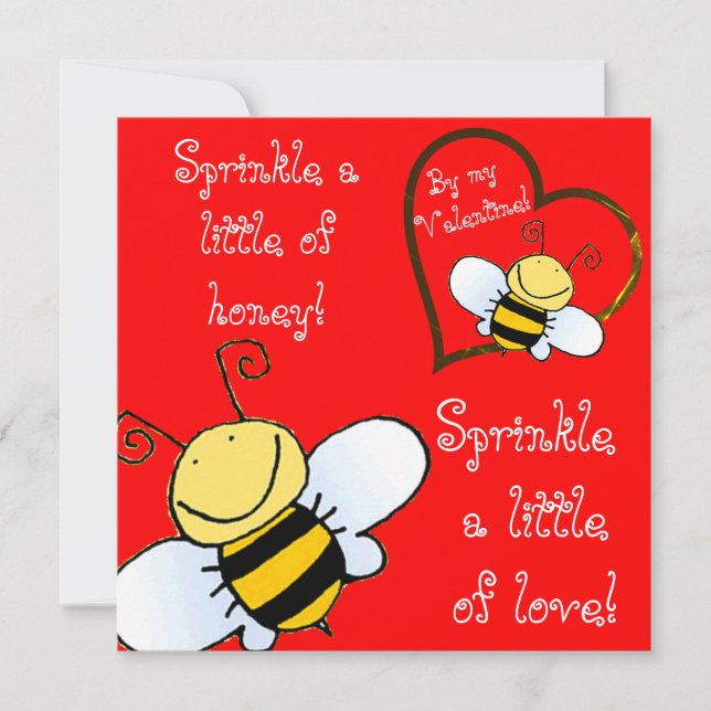 Las abejas cutas son mi tarjeta roja de San Valent (Anverso)