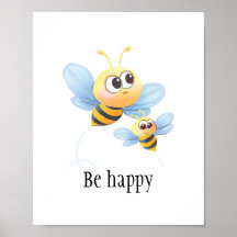Las abejas son felices posters de pared para bebé 
