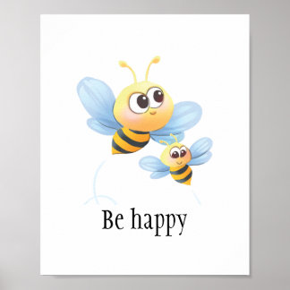 Las abejas son felices posters de pared para bebé 