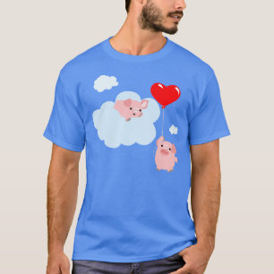 Las alas de la camiseta del amor (cerdos lindos