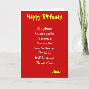 Las amables tarjetas de cumpleaños de tía
