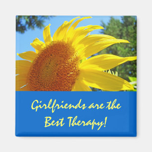 Las amigas son la mejor terapia! imán Girasol