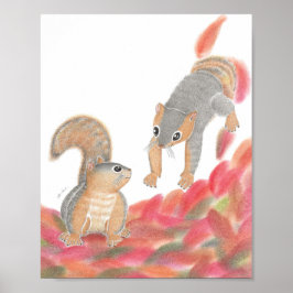 Las ardillas de maíz caen deja Poster de arte de g