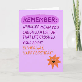 Las arrugas de las tarjetas de cumpleaños de edad 