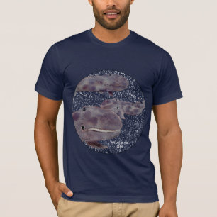 Las ballenas grises en camiseta del espacio -