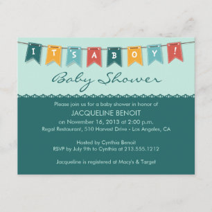 Las banderas es una invitación de Baby Shower del