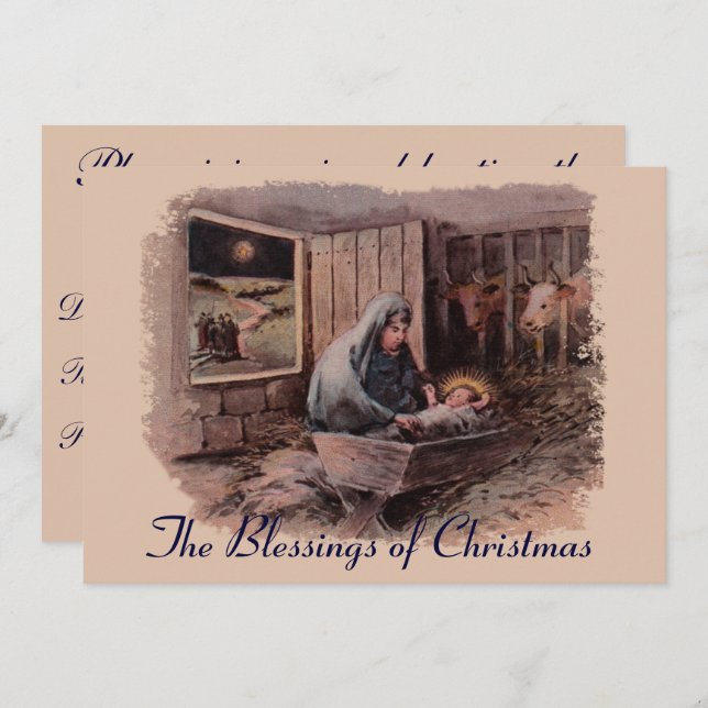 Las bendiciones de la invitación del partido Navid (Anverso / Reverso)