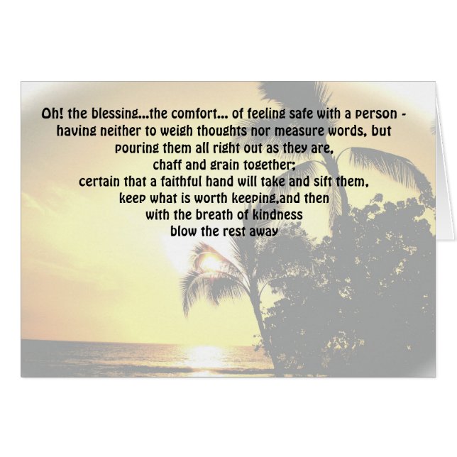 Las bendiciones de la vida que sienten seguras con (Anverso (Horizontal))