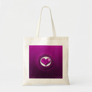 Las bolsas de asas del amor del corazón púrpura