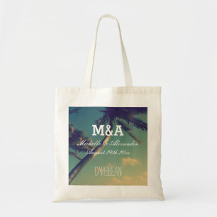 Las bolsas de asas del boda de playa del destino