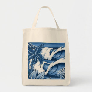 Las bolsas de asas grandes ilustradas de la onda