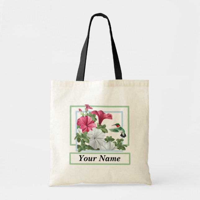 Las bolsas de asas personalizadas de la flor (Frente)