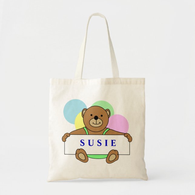 Las bolsas de asas personalizadas del oso de (Frente)
