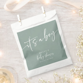 Las bolsas de Baby Shower verde sabio favorecen a