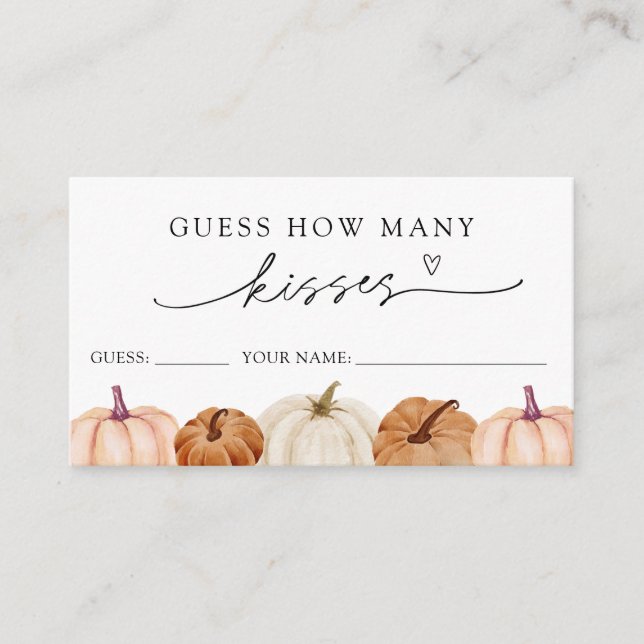 Las calabazas adivinan cuántos besos de la tarjeta (Anverso)