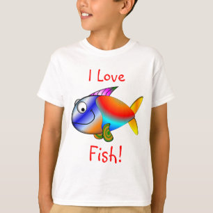 Las camisetas de los PESCADOS de los niños "AMO"