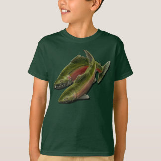 Las camisetas del niño de los salmones de Coho del