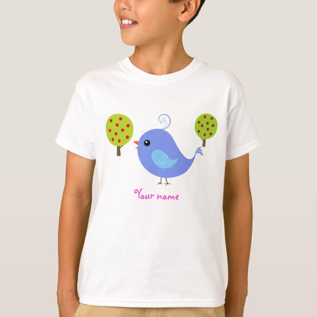 Las camisetas del niño personalizado del Bluebird (Anverso)