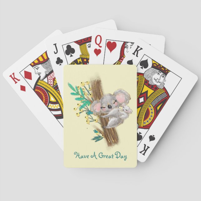 Las Cartas Clásicas De Juego Madre Y Bebé Koalas (Reverso)