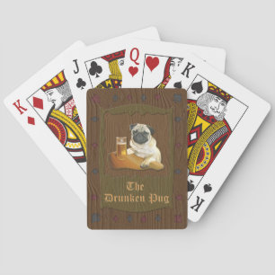 Las cartas de juego de Drunken Pug