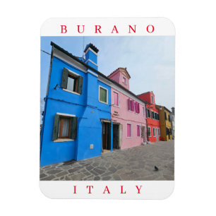 Las casas de color burano pastel dan al imán de la
