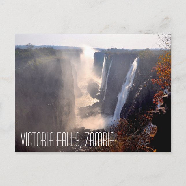 Las cataratas Victoria, postal de Zambia (Anverso)
