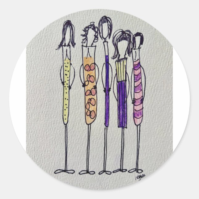 Las Chicas del Vino Pegatinas Redondas (Anverso)