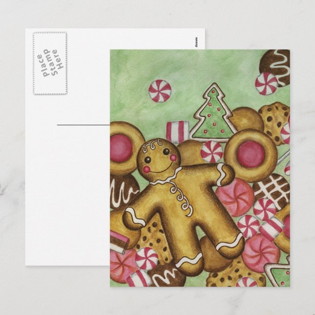 Las cookies de los navidades cierran la postal (Anverso / Reverso)