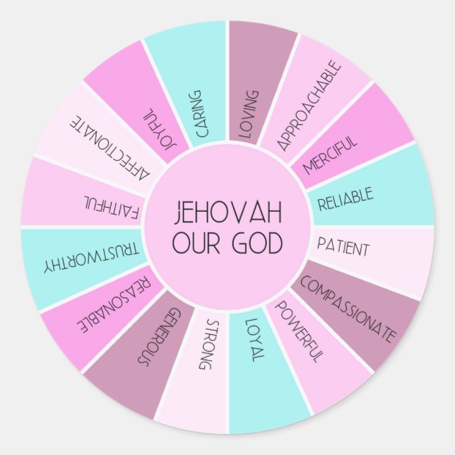 Las cualidades de Jehová nuestros pegatinas de Dio (Anverso)