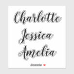 Las damas de honor nombran Pegatina de declaración<br><div class="desc">Pegatina de nombres personalizados de declaración de vinilo personalizado personalizado</div>