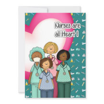 Las enfermeras son todo corazón. Tarjetas planas p